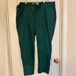 Woman Within Deep Green Denim Pants